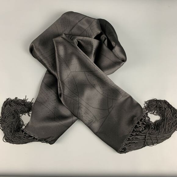 GIORGIO ARMANI Black Abstract Satin Scarves - Picture 1 of 8